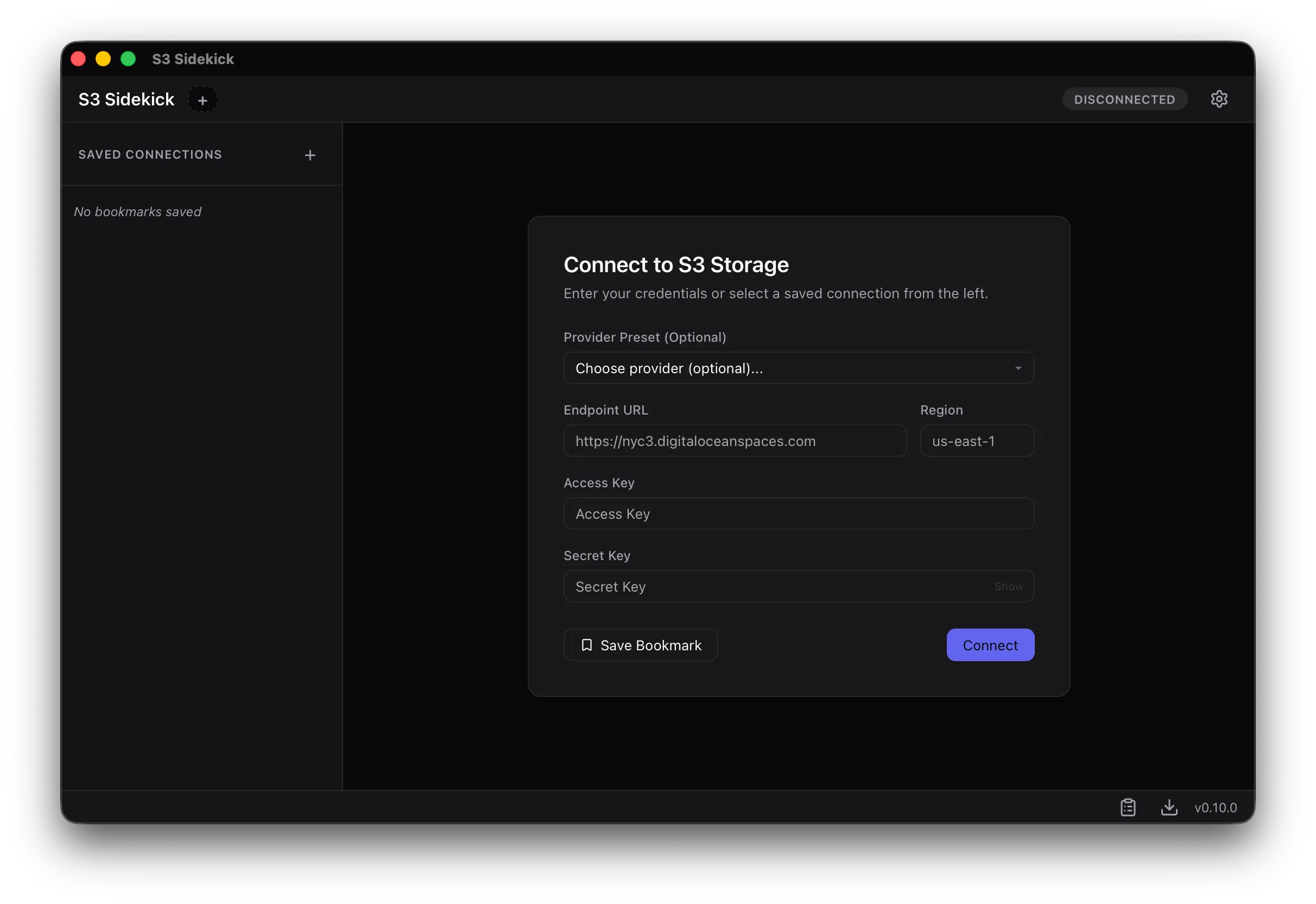 The S3 Sidekick desktop app browsing a bucket as folders and files